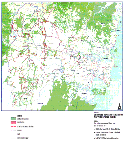 Figure 4 Green Web Remnant Vegetation Mapping Sydney Region